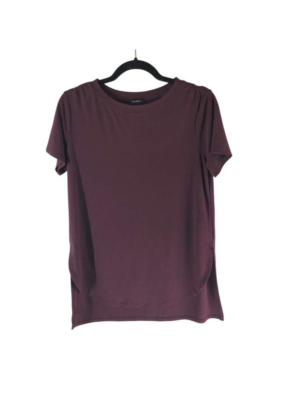 Halogen Womens Plum Short Sleeve High-Low Curved Hem Tunic Top Size S